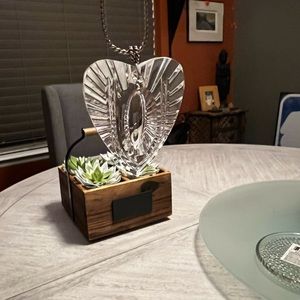Waterford Crystal Heart Pendant on sterling chain-Vintage 1980s-Stunning/Rare